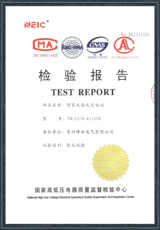 预装式箱式变电站检验报告